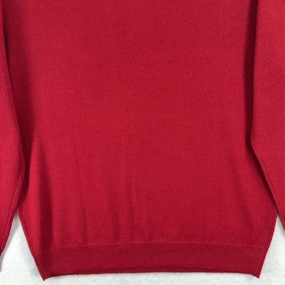 Club Room Men’s Sweater Size M Red V-Neck Pullover Wool/Acrylic Blend - Picture 9 of 12